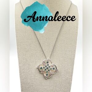 Annalee Silver Necklace with Blue Green Accents